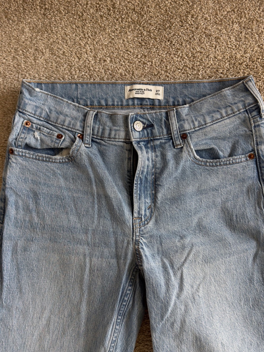 Abercrombie & Fitch Light Blue Mid Rise Bootcut Jeans